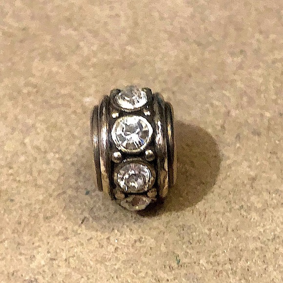 Brighton Glam Spacer bead in Silver with clear round crystals Retired - Picture 1 of 8